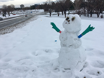 snowman on campus